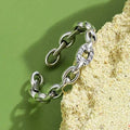 INALIS 925 Sterling Silver Opening Geometric Chain Ring for Women by DailySale