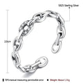 INALIS 925 Sterling Silver Opening Geometric Chain Ring for Women by DailySale