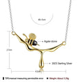 INALIS 925 Sterling Silver Pendant Cute Bee Agate Stone Luxurious Necklace by DailySale