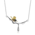 INALIS 925 Sterling Silver Pendant Cute Bee Agate Stone Luxurious Necklace by DailySale