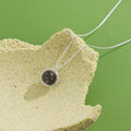 INALIS - 925 Sterling Silver Round Pendant Black Moonstone Necklace by DailySale