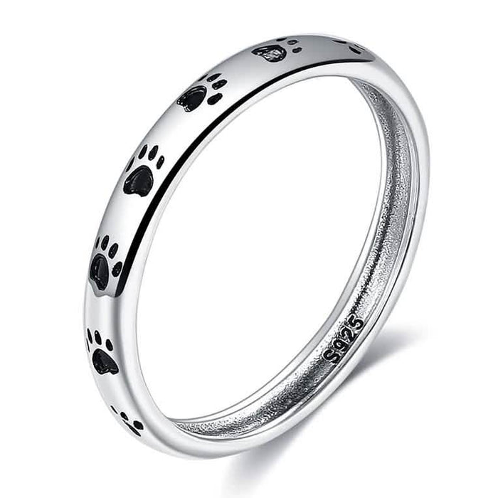 INALIS Cat Footprint 925 Sterling Silver Ring by DailySale