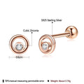 INALIS Fine Silver Stud Earrings Full Clear Cubic Zirconia Star Small Earring by DailySale