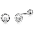 INALIS Fine Silver Stud Earrings Full Clear Cubic Zirconia Star Small Earring by DailySale