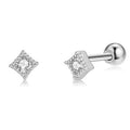 INALIS Square Shape 925 Sterling Silver Small Stud Earrings by DailySale