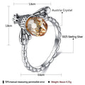 INALIS Sterling Silver Austria Crystal Rings Creative Bee Design by DailySale