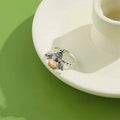 INALIS Sterling Silver Austria Crystal Rings Creative Bee Design by DailySale