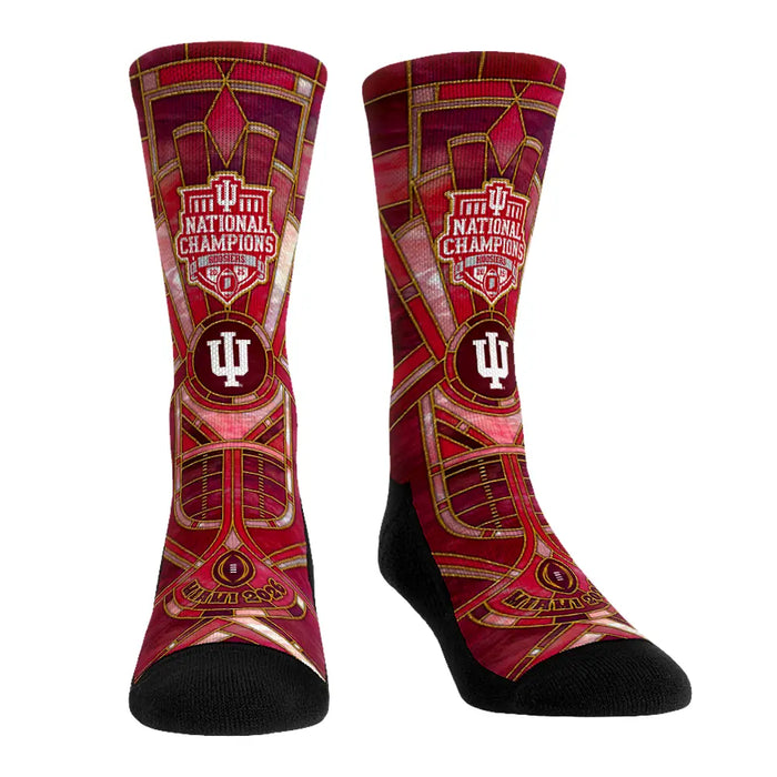 Indiana Hoosiers - CFP 2025-2026 Champs - Stained Glass by Rock 'Em Socks