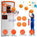 Indoor Mini Basketball Hoop Set with 4 Inflatable Balls Electric Audio Scorer by DailySale