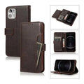 Indy Series Brown Leather Wallet Case - iPhone 12 mini by Zerodamage Sahara Case LLC