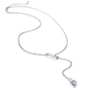 Infinity Heart Crystal Lariat Pendant Necklace