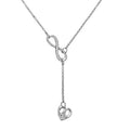 Infinity Heart Crystal Lariat Pendant Necklace by DailySale