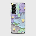 Infinix Hot 50 Pro Plus Cover - Floral Series - Design 1 - Purple & Aqua - HQ Premium Shine Durable Shatterproof Case (Fast Delivery) by Perfect Stock