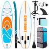 Inflatable Paddle Board Stand up Adults with Adjustable Paddle and Removable Fin Orange