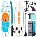 Inflatable Paddle Board Stand up Adults with Adjustable Paddle and Removable Fin Orange by DailySale