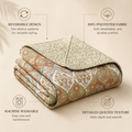 DaDa Bedding Bohemian Floral Paisley Garden Coral Teal Quilted Bedspread Set (LH1403) by DaDalogy Bedding Collection