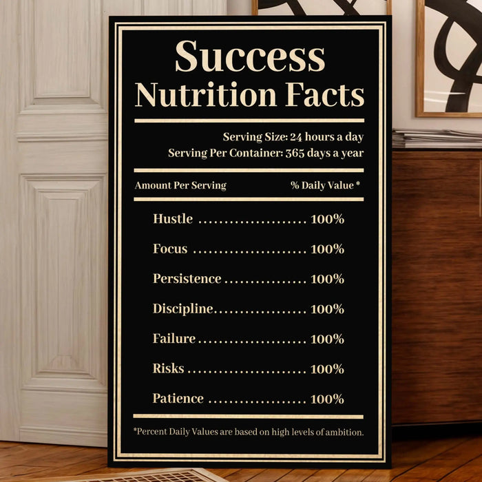Ingredients For Success Motivational Wall Sign by Tailored Canvases