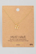 Initial Stone Pendant Necklace by Boutique 23