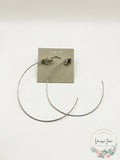 Aqua Freedom Large Whisper Hoop Earrings - Silver Tone by Vanessa Jane