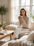 Lauren Ralph Lauren Slim-Fit Turtleneck Top – Farro Heather, Size Large by Vanessa Jane
