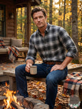 Club Room Mens Stretch Brushed Cotton Plaid Flannel Shirt by Vanessa Jane