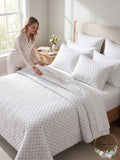 Sky Scallop Reversible Coverlet 100% cotton Full / Queen by Vanessa Jane