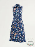 Nic + Zoe Indigo Leaves Shirtdress, Size Medium by Vanessa Jane