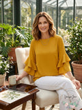 Alfani Women's Ruffled-Sleeve Zip-Back Top by Vanessa Jane