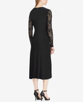 Lauren by Ralph Lauren Womens Lace-Sleeve MIDI Dress by Vanessa Jane