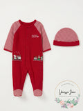 Little Me Baby Boys Red Christmas Train Footies and Hat Set Infant, 3 months by Vanessa Jane