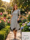 Lost Ink Plus Lace-Trim Animal-Print Dress by Vanessa Jane