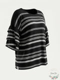 Calvin Klein Women's Ruffle-Sleeve Striped Sweater, Medium by Vanessa Jane