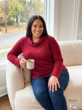 Style & Co Plus Size Waffle-Knit Cowl-Neck Top by Vanessa Jane
