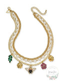 Thalia Sodi Gold-Tone Crystal, Imitation Pearl Bee Multi-Charm Layered Necklace by Vanessa Jane