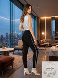 Inc International Concepts I.N.C. Beaded-Fringe Ponté-Knit Pants, Size 0 by Vanessa Jane