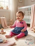 Kids Headquarters Baby Girls 2-Pc. Striped Floral-Print Top & Leggings Set by Vanessa Jane