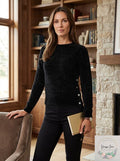 Michael Michael Kors Petite Velvet Button Detail Sweater, Size PL by Vanessa Jane