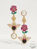 Thalia Sodi Gold-Tone Imitation Pearl, Crystal Bee, Flower Mismatch Earrings by Vanessa Jane