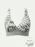 Anne Cole Palm Breeze Cross-Back Bikini Top, Size Small by Vanessa Jane