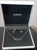 Alfani Cross Collar Necklace and Crystal Stud Earrings Set by Vanessa Jane