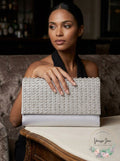 INC International Concepts Veronica Flower Sparkle Clutch (Silver) by Vanessa Jane