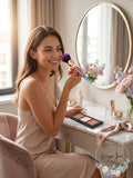 Whimsical Rose 4 Pc Cheek Palette Set Blush Highlighter Bronzer Brush by Vanessa Jane