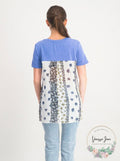 Freshman Mixed-Media Tie-Hem Top, Size Large by Vanessa Jane