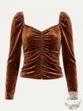 Bb Dakota Ruched Velvet Top by Vanessa Jane