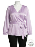 INC International Concepts I.N.C. Belted Wrap Top by Vanessa Jane