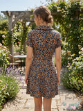 Calvin Klein Multicolor Floral Print Button Front Short Sleeve Mini Dress by Vanessa Jane