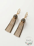 Anne Klein Gold-Tone Ombre Scattered Stone Crystal Tassel Earrings by Vanessa Jane