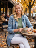 Nic + Zoe Autumn Sky Zip Hoodie Sweater by Vanessa Jane