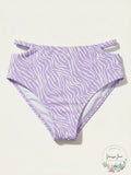 California Waves Juniors Smocked High-Waist Bikini Swim Bottom, Size Medium by Vanessa Jane