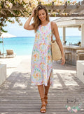 Roudelain Printed Maxi Loungewear Nightgown, Tie Dye, Size Small by Vanessa Jane